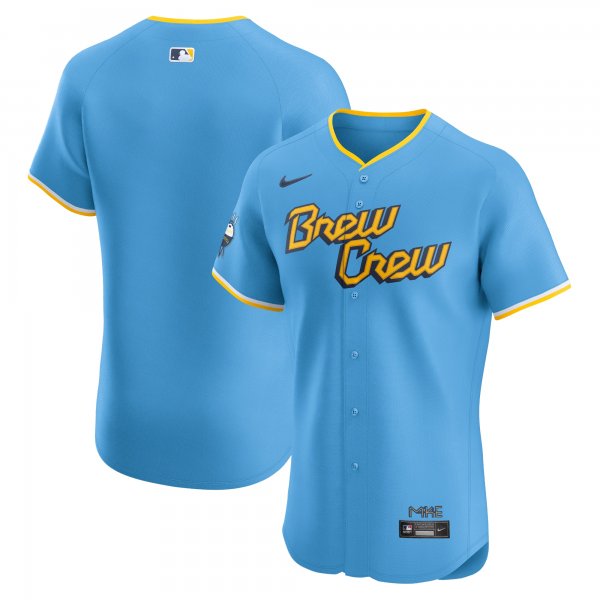 Men's Milwaukee Brewers  Nike Powder Blue City Connect Elite Jersey