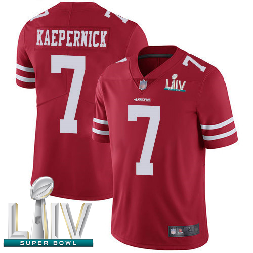 San Francisco 49ers #7 Colin Kaepernick Red Team Color Super Bowl LIV Bound Men's Stitched NFL Vapor Untouchable Limited Jersey