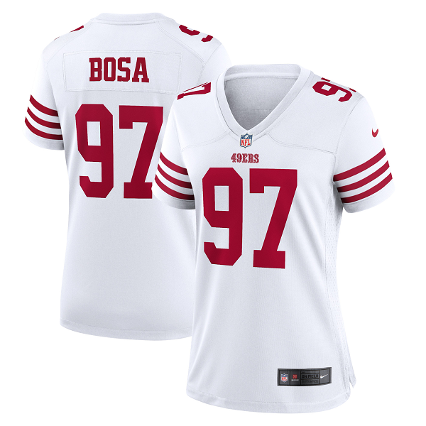 Women's San Francisco 49ers Nick Bosa Nike White Player Game Jersey-(2022 New Style)