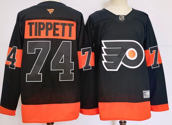 Men's #74 Owen Tippett Philadelphia Flyers Orange City Edition Jersey