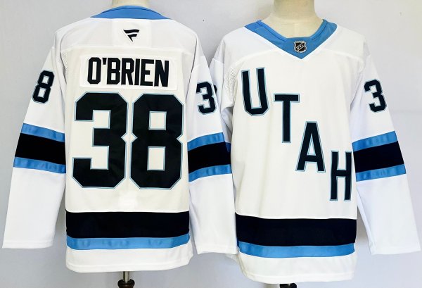 Men's #38 Liam O'Brien Utah Hockey Club White City Edition Jersey