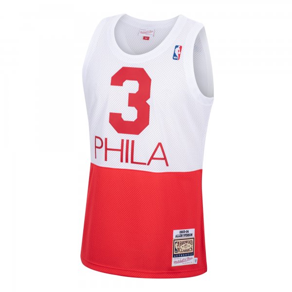 Men's Philadelphia 76ers Allen Iverson Mitchell & Ness White 2003/04 Hardwood Classics Jersey