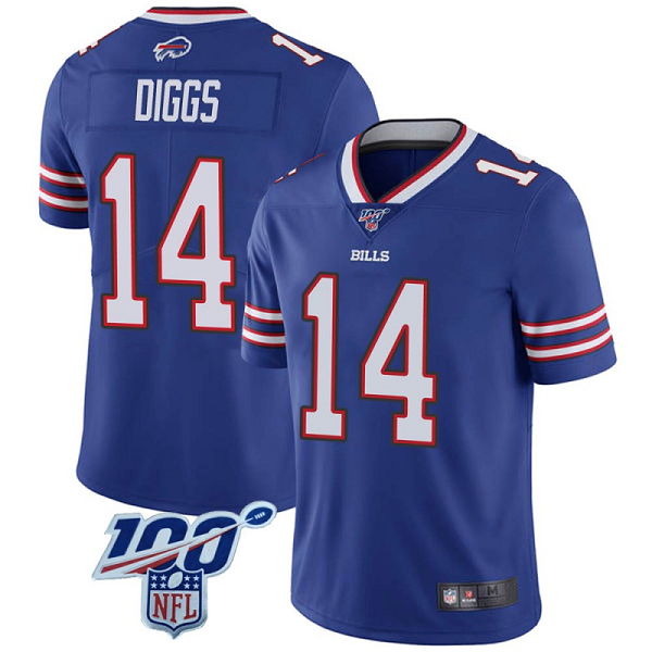 Men's #14 Stefon Diggs Buffalo Bills 100th Vapor Royal Limited Jersey