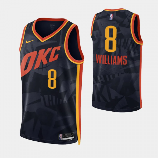 2023-24 City Edition Oklahoma City Thunder #8 Jalen Williams Black Swingman Jersey