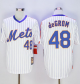 New York Mets #48 Jacob DeGrom White(Blue Strip) Cooperstown Stitched MLB Jersey