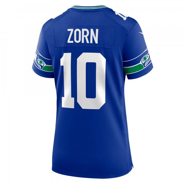 Women's Seattle Seahawks Jim Zorn Nike Royal Throwback Retired Player Game Jersey