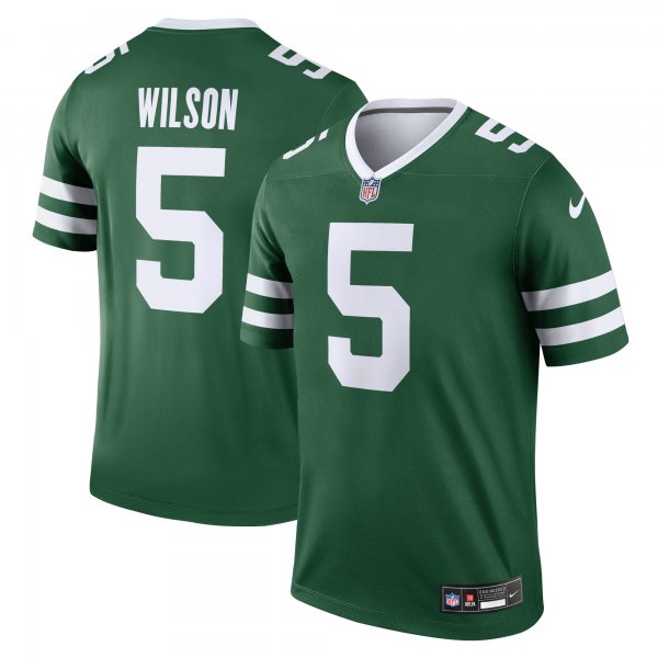 Men's New York Jets Garrett Wilson Nike Legacy Green Legend Jersey