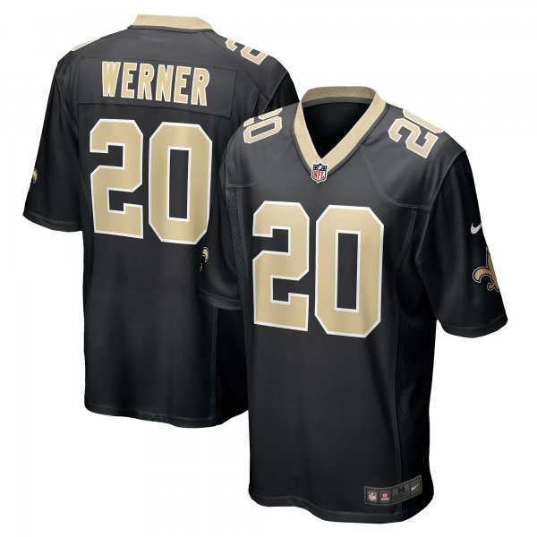 Men's New Orleans Saints Pete Werner Nike Black Game Jersey