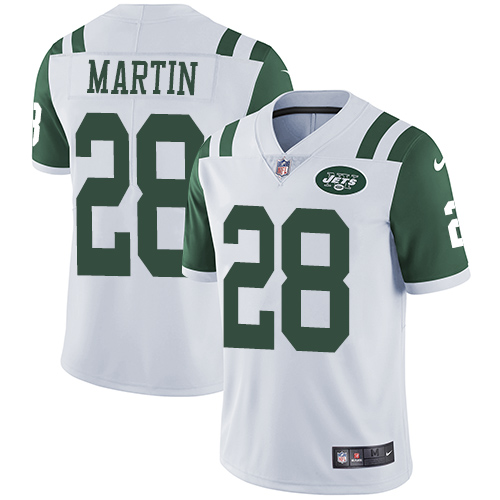 Men's Nike New York Jets #28 Curtis Martin White Stitched NFL Vapor Untouchable Limited Jersey