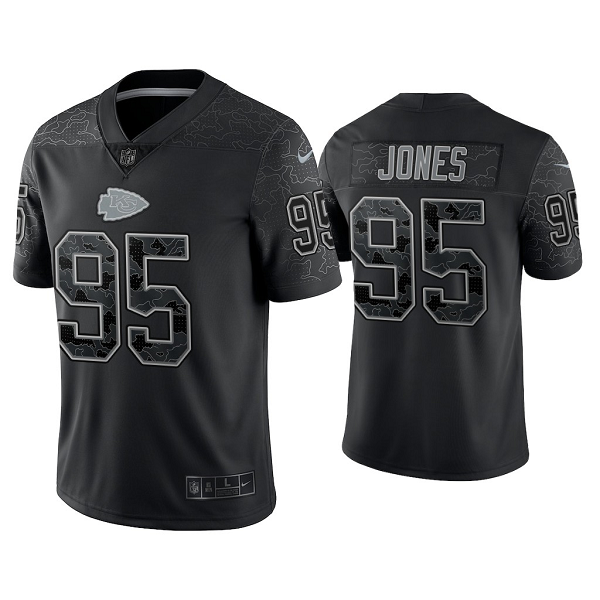 Men's Nike NFL Kansas City Chiefs Chris Jones Reflective Limited Black Jersey