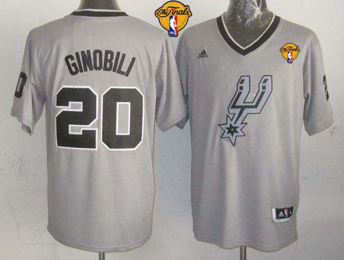 Men's San Antonio Spurs #20 Manu Ginobili Grey 2013 Christmas Day Swingman Finals Patch Stitched NBA Jersey