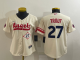 Women's Los Angeles Angels #27 Mike Trout Cream Cool Base Stitched MLB Jersey