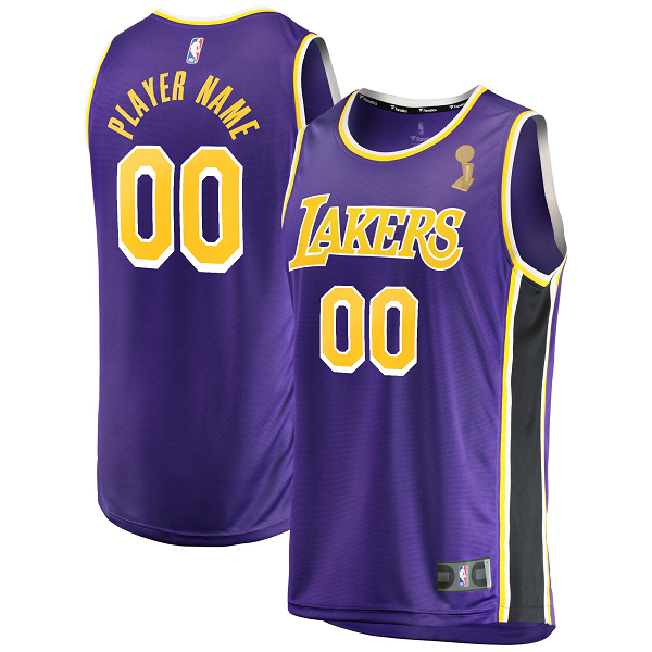 Youth Los Angeles Lakers Fanatics Branded Purple 2020 NBA Finals Champions Fast Break Replica Custom Jersey