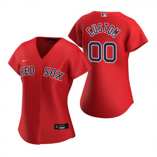 Women's Boston Red Sox Custom Nike Red 2020 Alternate Jersey