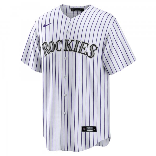 Men's Colorado Rockies Kris Bryant Nike White/Purple Replica Player Jersey