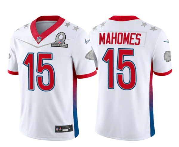 Men's Kansas City Chiefs #15 Patrick Mahomes White 2022 Pro Bowl Vapor Untouchable Stitched Limited Jersey