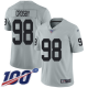 Las Vegas Raiders #98 Maxx Crosby Silver Men's Stitched NFL Limited Inverted Legend 100th Season Jersey