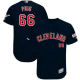 Men's Cleveland Indians #66 Yasiel Puig Navy Alternate 2019 All-Star Game Patch Flex Base Team MLB Jersey