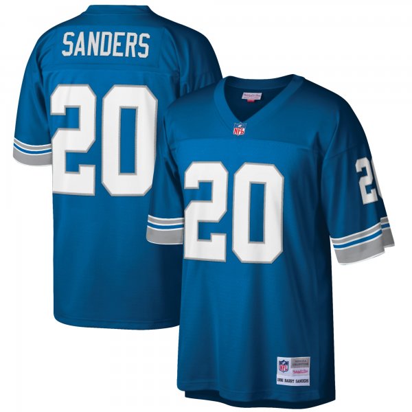 Men's Detroit Lions Barry Sanders Mitchell & Ness Blue Big & Tall 1996 Retired Player Replica Jersey