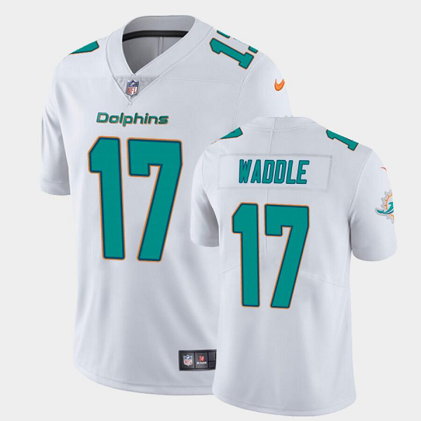 Men's Miami Dolphins #17 Jaylen Waddle White NFL Vapor Limited Jersey