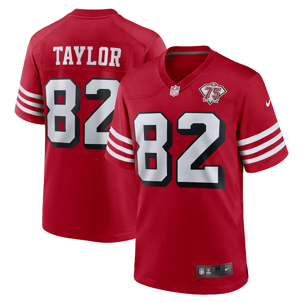 Men's San Francisco 49ers #82 John Taylor Nike Scarlet 75th Anniversary Alternate Retired Player Limited Jersey