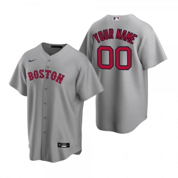 Men's Boston Red Sox Custom Nike Gray Road Jersey