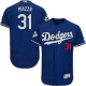 Men's Los Angeles Dodgers #31 Mike Piazza Rayal Blue Throwback Fexble Base Baseball Jersey