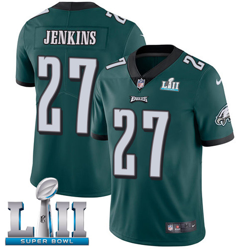 Men's Nike Philadelphia Eagles #27 Malcolm Jenkins Midnight Green Team Color Super Bowl LII Stitched NFL Vapor Untouchable Limited Jersey