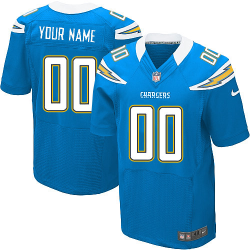 Nike Los Angeles Chargers Customized Electric Blue Stitched Elite Men's NFL Jersey