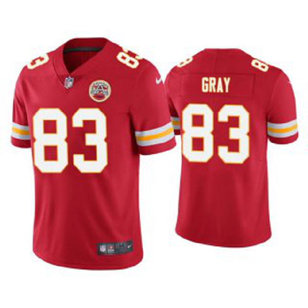 Men's Nike Kansas City Chiefs #83 Noah Gray Red Vapor Untouchable Limited Stitched Jersey