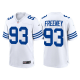 Men's Indianapolis Colts #93 Dwight Freeney 2021 White Throwback Limited Retired Player NFL Jersey