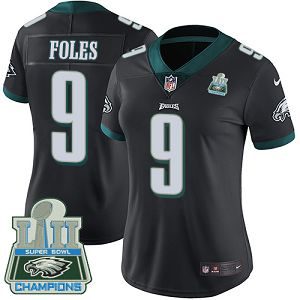 Nike Philadelphia Eagles #9 Nick Foles Black Alternate Super Bowl LII Champions Women's Stitched NFL Vapor Untouchable Limited Jersey