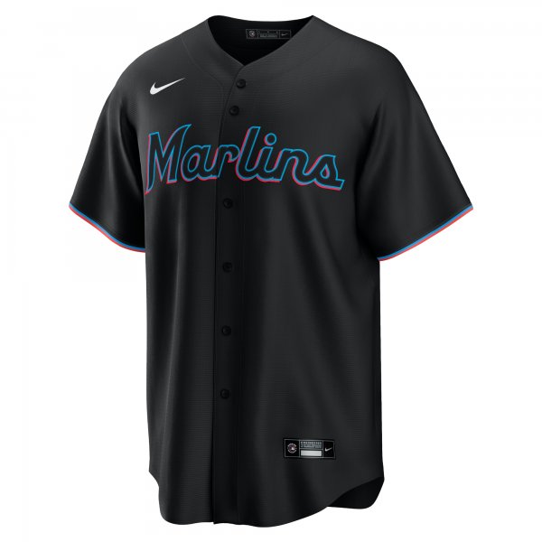 Men's Miami Marlins Nike Black Alternate Replica Team Jersey