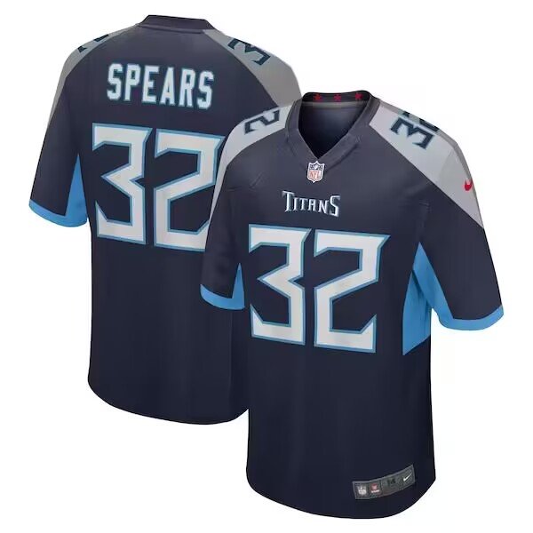 Men's Tennessee Titans #32 Tyjae Spears Nike Navy Team Game Jersey