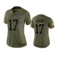 Women's Buffalo Bills Josh Allen #17 Olive 2022 Salute To Service Limited Jersey