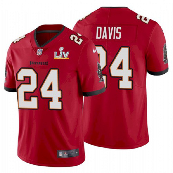 Men's Tampa Bay Buccaneers Carlton Davis Red 2021 Super Bowl LV Jersey