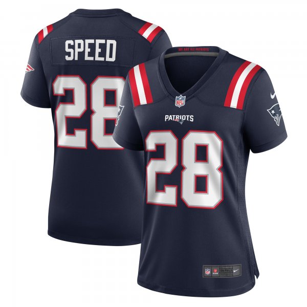 Women's New England Patriots Ameer Speed Nike  Navy Team Game Jersey