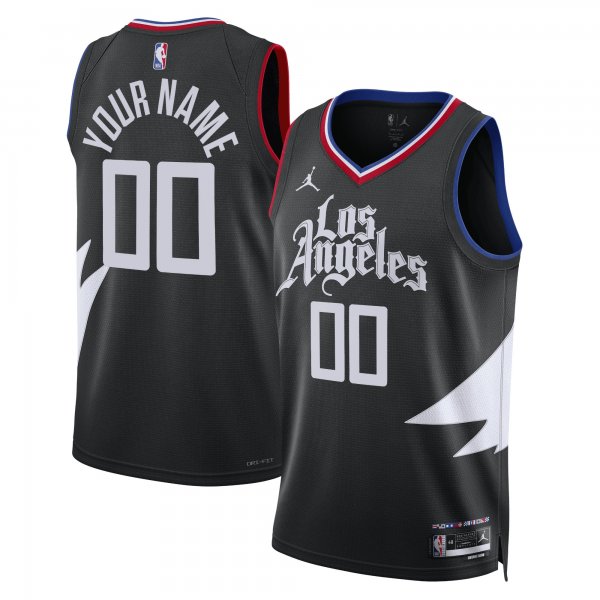 Unisex LA Clippers Jordan Brand Black 2022/23 Swingman Custom Jersey - Statement Edition