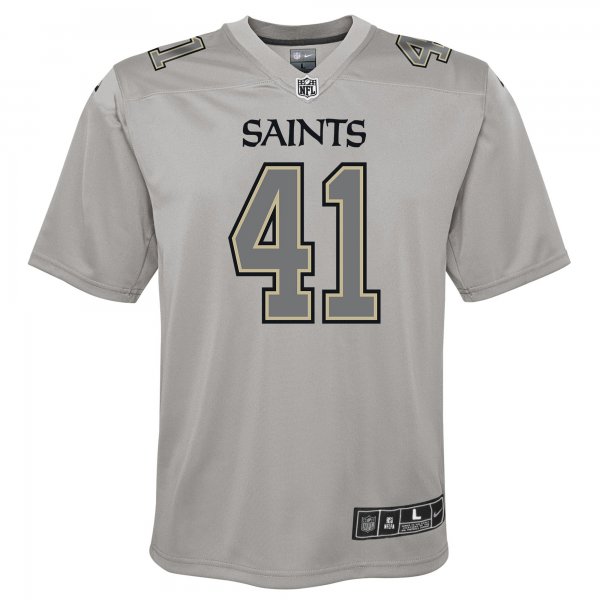 Youth New Orleans Saints Alvin Kamara Nike Gray Atmosphere Game Jersey