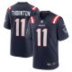 Men's New England Patriots Tyquan Thornton Nike Navy Game Player Jersey