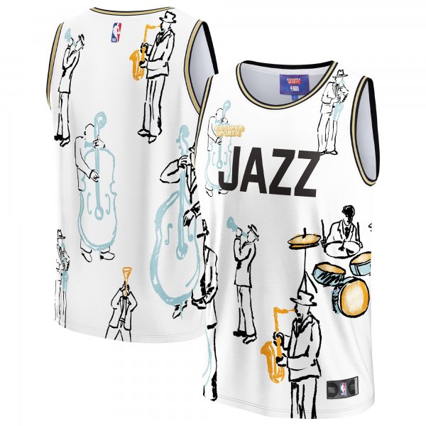 Unisex Utah Jazz NBA & KidSuper Studios by Fanatics White Hometown Jersey