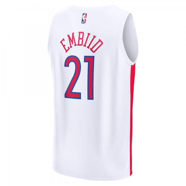 Men's Philadelphia 76ers Joel Embiid Fanatics White Fastbreak Jersey - City Edition