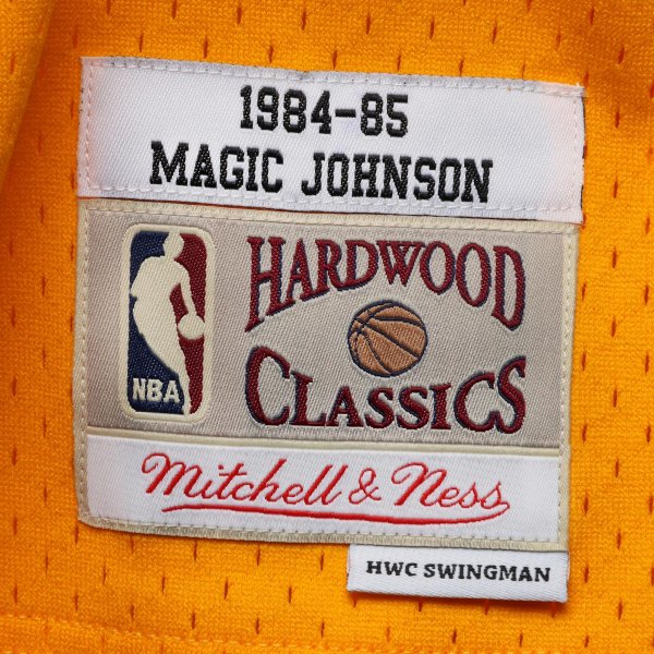 Men's Los Angeles Lakers Magic Johnson Mitchell & Ness Gold 1984/85 Hardwood Classics Swingman Jersey