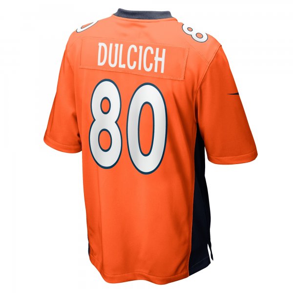 Men's Denver Broncos Greg Dulcich Nike Orange Game Player Jersey