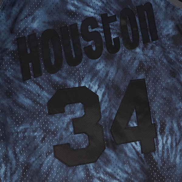 Men's Houston Rockets Hakeem Olajuwon Mitchell & Ness Black Hardwood Classics 1993/94 Tie-Dye Swingman Jersey