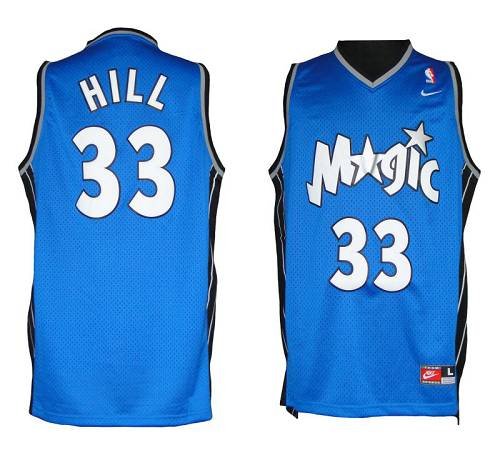 Men's Orlando Magic #33 Grant Hill Blue Throwback Stitched NBA Jersey