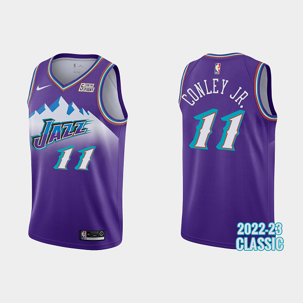 Men's Utah Jazz #11 Mike Conley Jr. 2022-23 Classic Edition Purple NBA Jersey