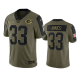 Green Bay Packers Aaron Jones Olive 2021 Salute To Service Limited Men's NFL Jersey