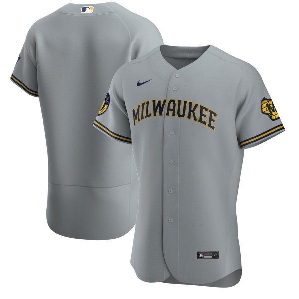 Men's Nike Milwaukee Brewers Blank Gray Road 2020 Team MLB Jersey