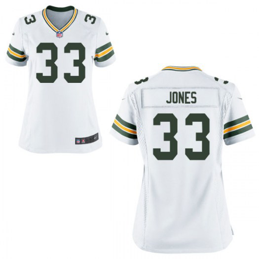 Nike Green Bay Packers #33 Aaron Jones Women's Game White NFL Jersey